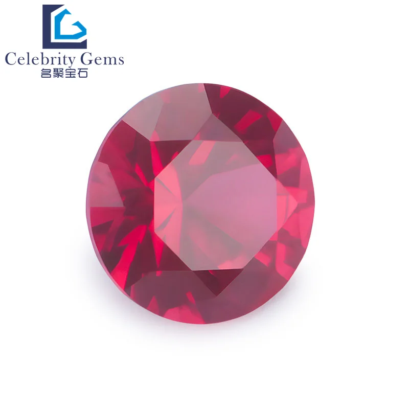 Celebrity gems Factory Wholesale 5# Ruby Lab Gemstone Round Shape  Loose Stone Synthetic corundum
