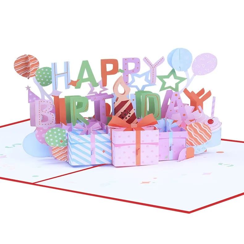 The best selling eco friendly greeting pop up happy birthday gift birthday cards with music