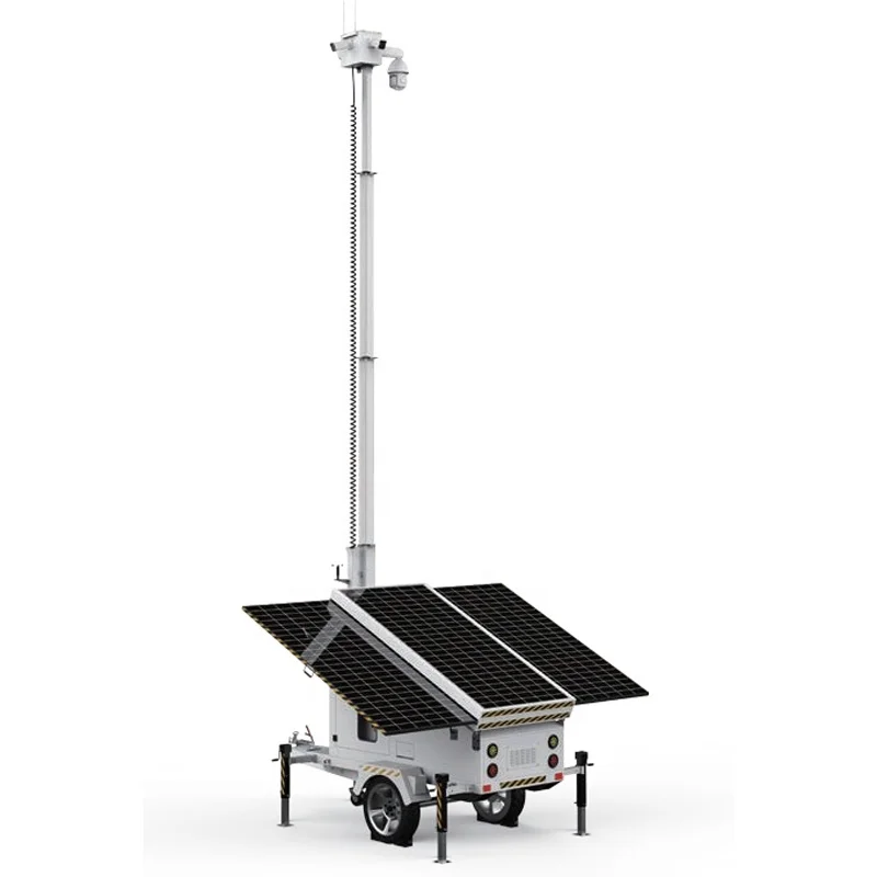 High performance DC 24V mobile video surveillance trailer with solar system for oil pipeline monitoring