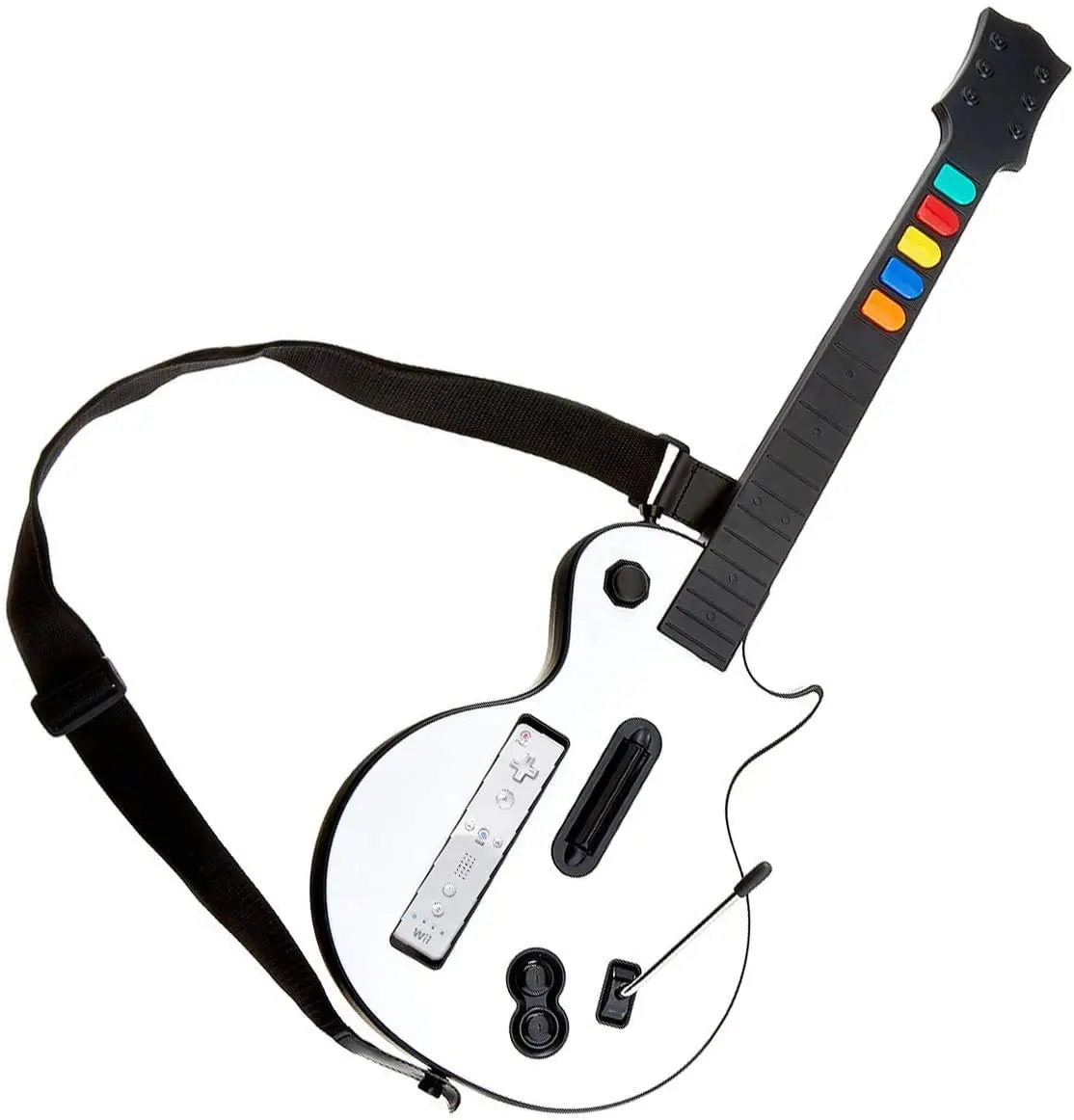  Белый беспроводной контроллер для гитары Hero и Rock Band Wii с ремешком