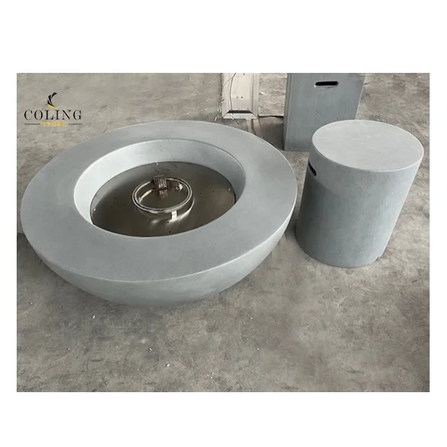 CG001-24 outdoor propane gas patio fireplace Stainless steel metal GFRC/GRC indoor gas fire pit