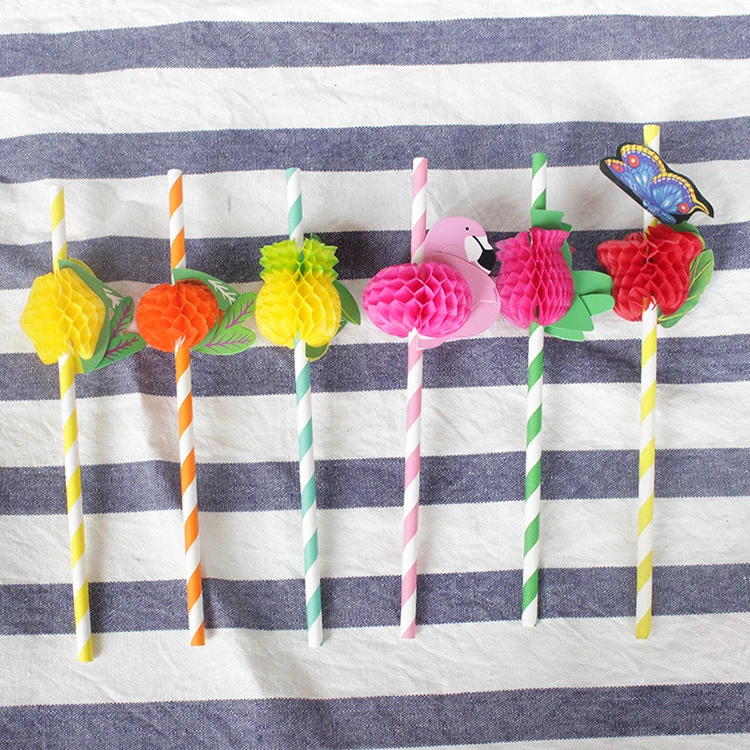 
Orange lemon paper straws garland fruit paper straws honeycomb honeycomb straws party decoration supplies 