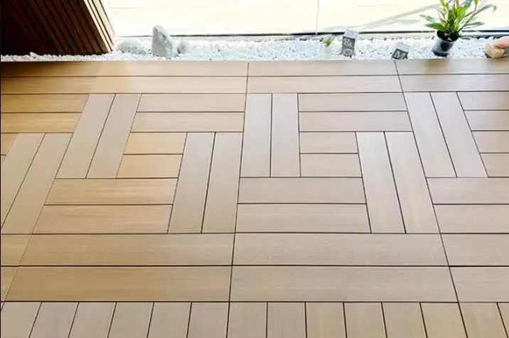 Free maintenance Co-extrusion extruded Plus Composite 300*300MM diy interlocking wpc tile  wpc decking tiles for outdoor