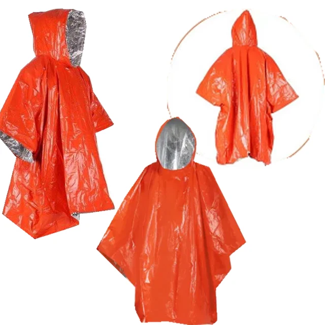 Outdoor Raincoat Camping Emergency Cold Protection Insulation Outdoor Survival Windproof Life-saving Poncho Equipment