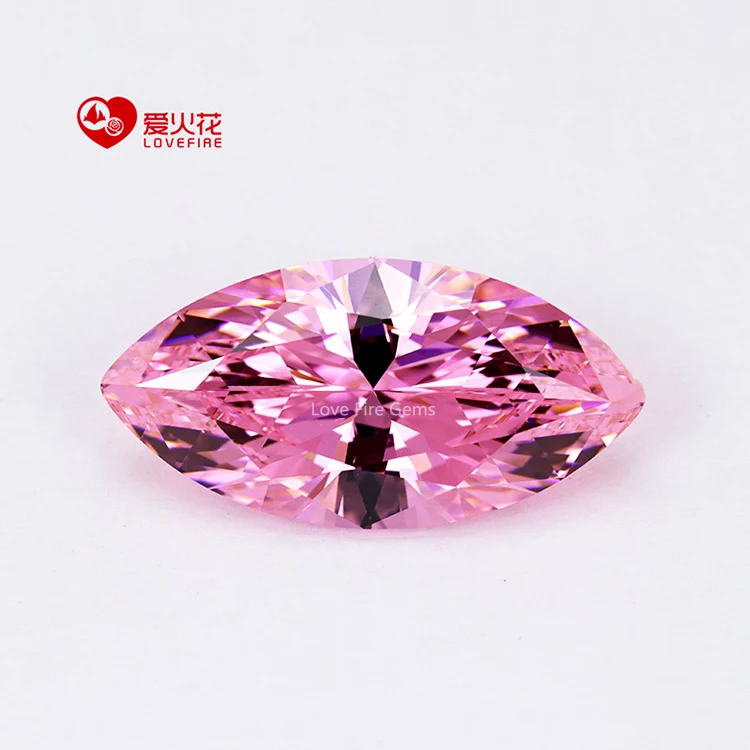 5A grade artificial stone synthetic cz fancy marquise cut loose cz diamond USA pink cubic zirconia stones