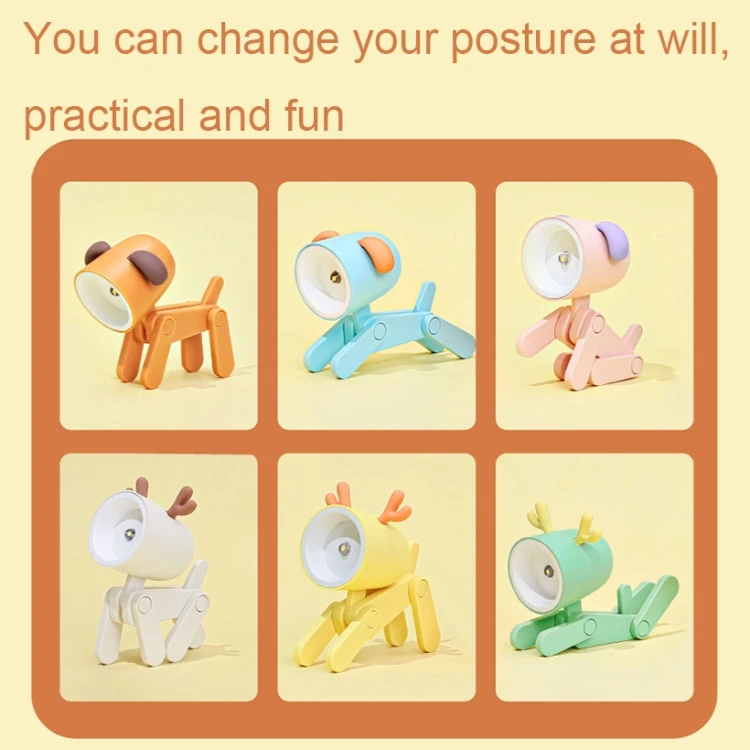 LED Mini Foldable Animal Cartoon Desk Lamp Pet Shape Decoration Computer PC Keyboard Night Light Phone Holder Child Table Lamp