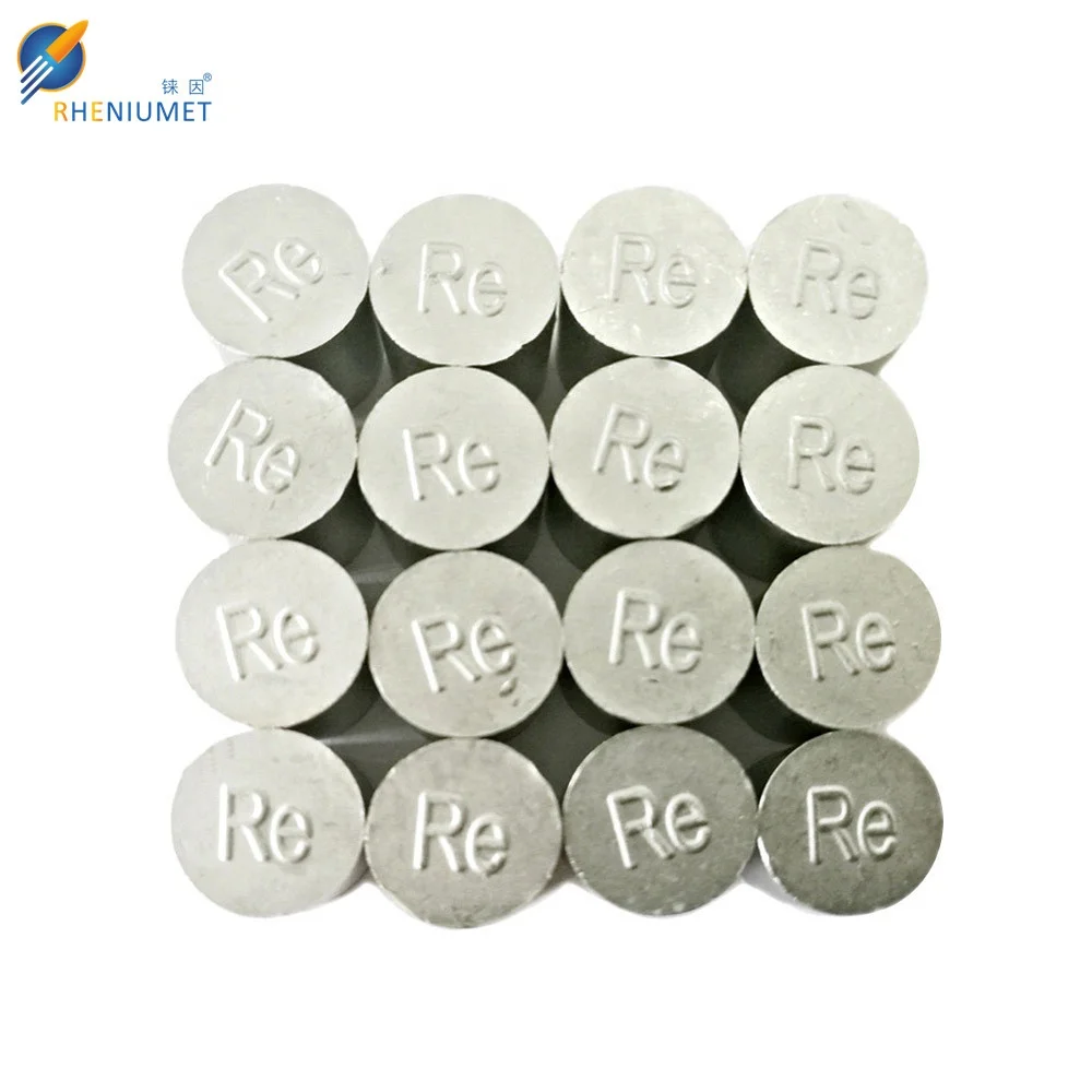 Rhenium Ingot/ Pellet, cylinder, rhenium metal  99.99%min pure manufacturer