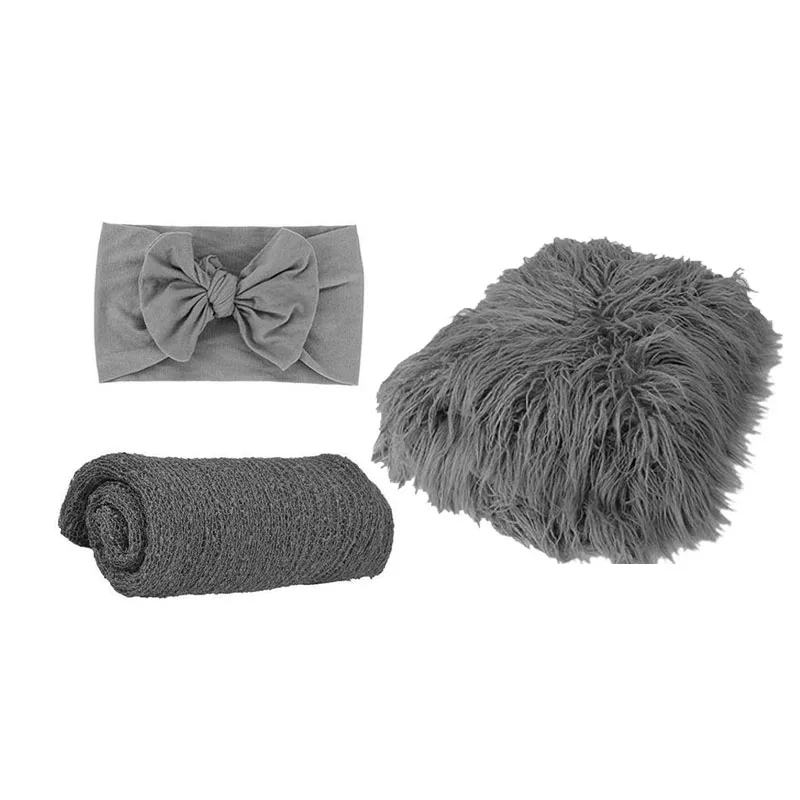 Photo Studio 3-piece Baby Photography Props Hundred Days Baby Photo Wrap Blanket Photo Props