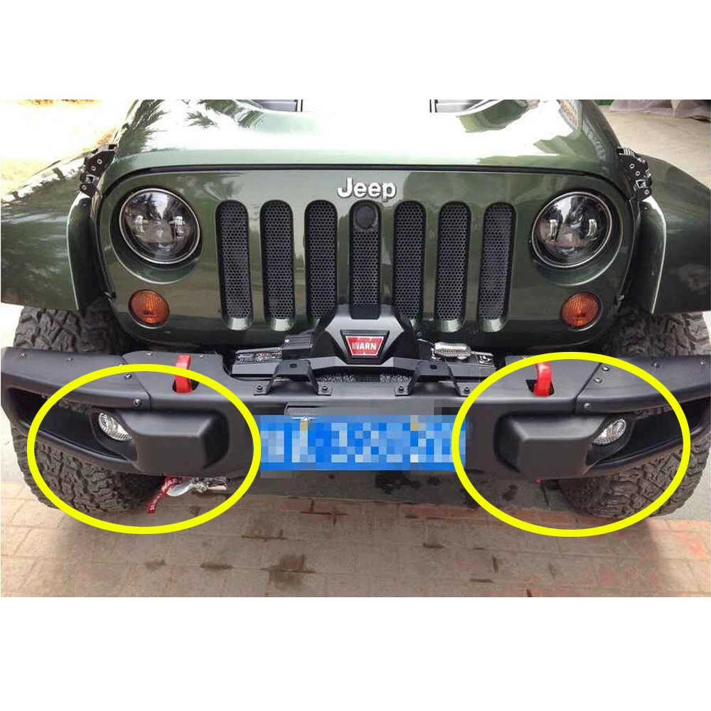 Lantsun J087-8 ABS fog lamp cover for jeep for wrangler JK 10th anniversary front bumper