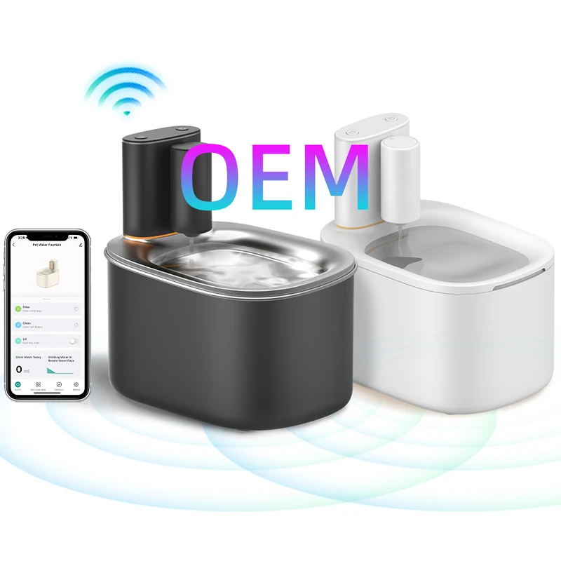 OEM App Control WiFi Automatic Cat Water Fountain Battery Operated Smart Dog Water Dispenser Wireless Pet Water Fountain For Cat
