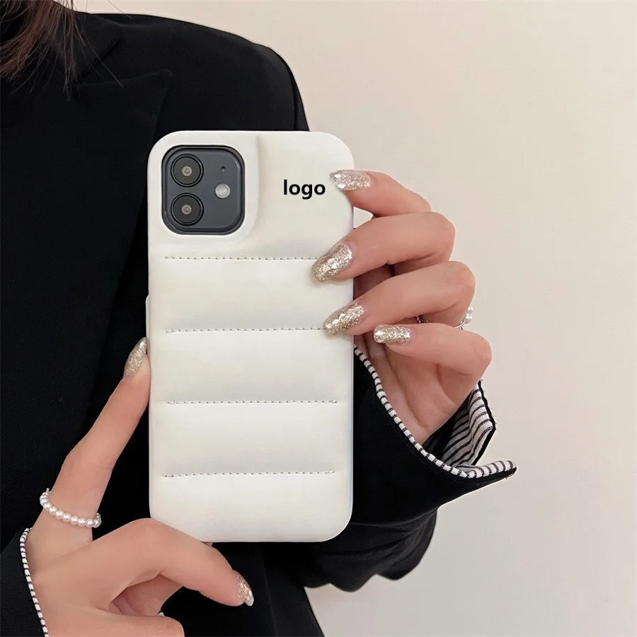 Trend New Color System Down Jacket The Puffer Case for iPhone 13 12 Mini 11 Pro Max X XS XR 8 7 Plus SE 2020 Soft Puffer Cover