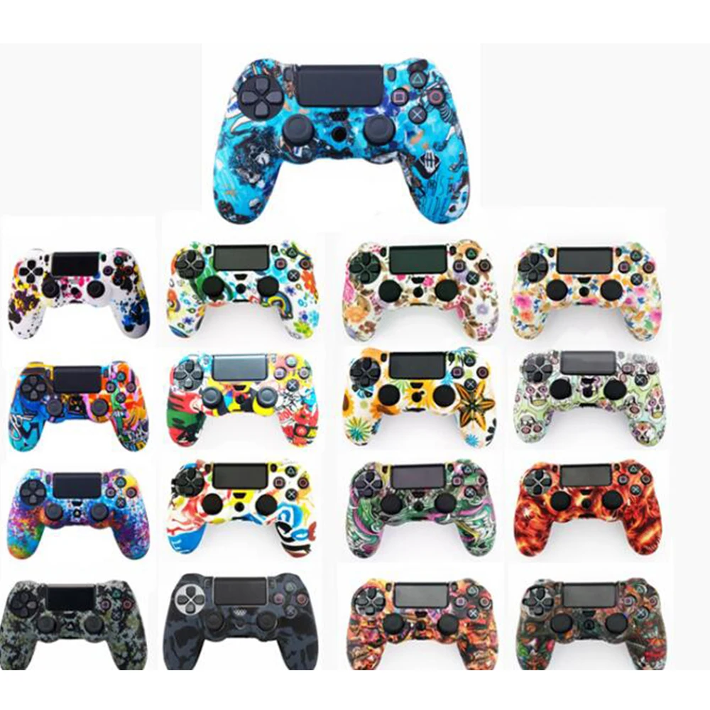 Soft Silicone Rubber Skin Case For PS4 Gamepad Protective Cover For PS4 Pro Slim Controller Camo Style