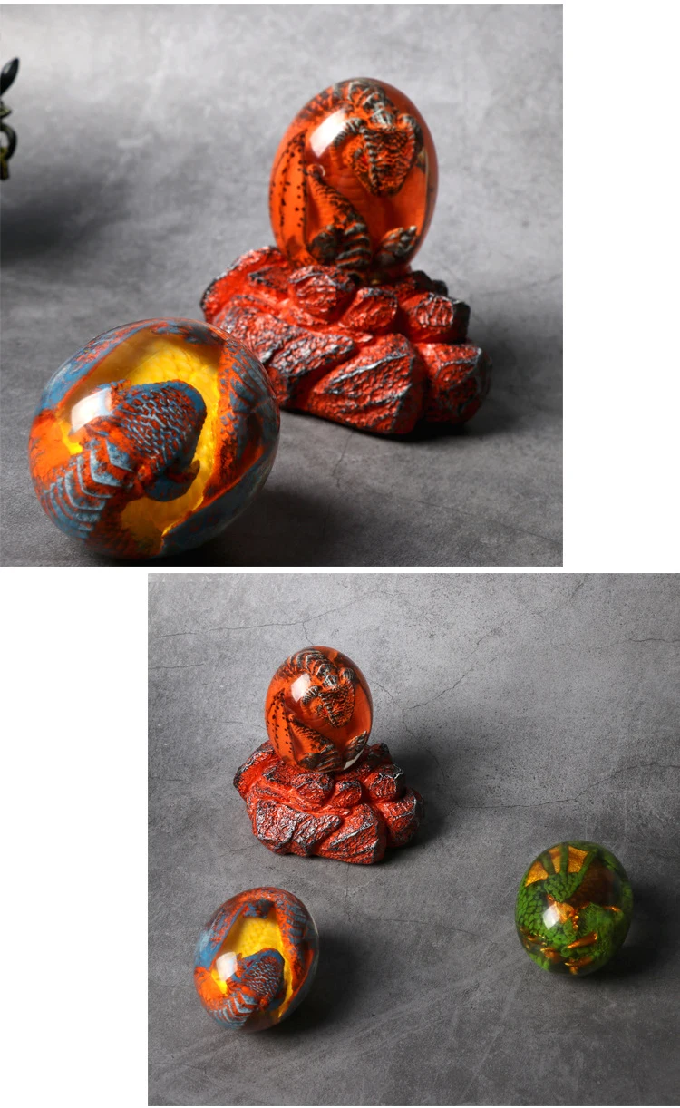 Wholesale Halloween Decorations Creative Resin Crafts Luminous Lavag Dragon Eggs Dinosaur Eg Hot Souvenir