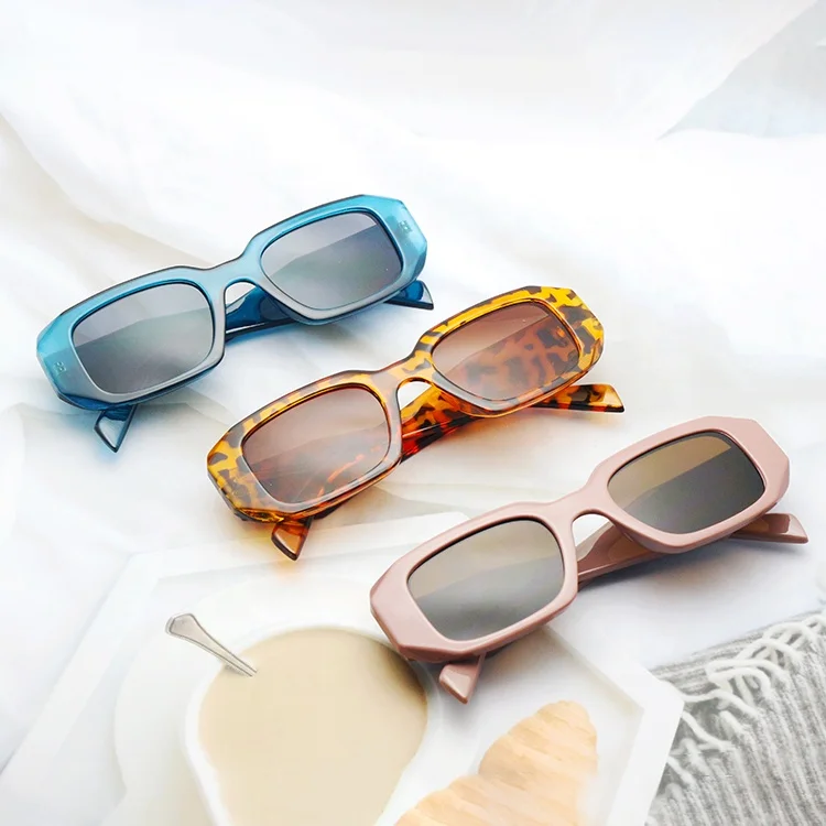 Custom Designer Square Small Sunglasses Rectangle Men Women PC Frame Shades Sun Glasses Sunglasses