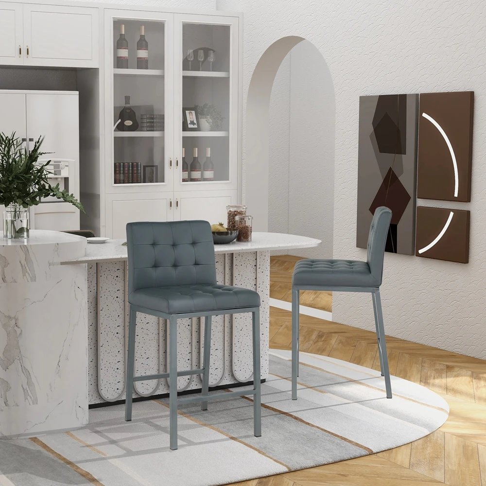 Cheap antique custom pub restaurant hotel office furniture pu leather seat bar stool chair with footrest