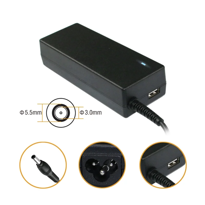 Hot sale 19V 3.16A 60W 5.5*3.0mm Tip USB port Laptop Ac Dc Charger Fit For SAMSUNG BA44-00242A CPA09-004A Laptop Power Supply