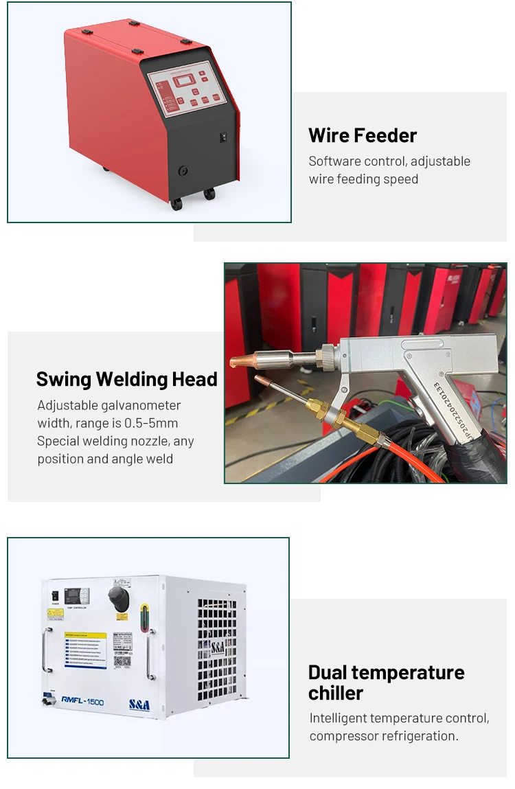 JQLASER HW Hand-held Welder Water Cooling 1000-3000w Mild Steel Laser Welding Machine For Sale