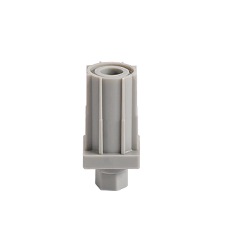 The grey plastic square bullet foot extension is suitable for 30MM pipe diameter