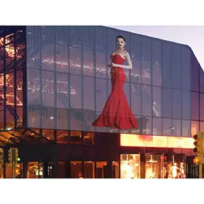 CNS-P10 transparent glass LED display curtain screen Super Slim Indoor Flexible Adhesive transparent LED Display advertising
