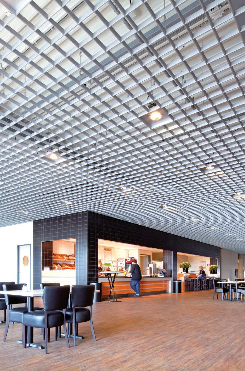Fashionable aluminium alloy open cell ceilings restaurant grid 150mm grate aluminum grille ceiling tile