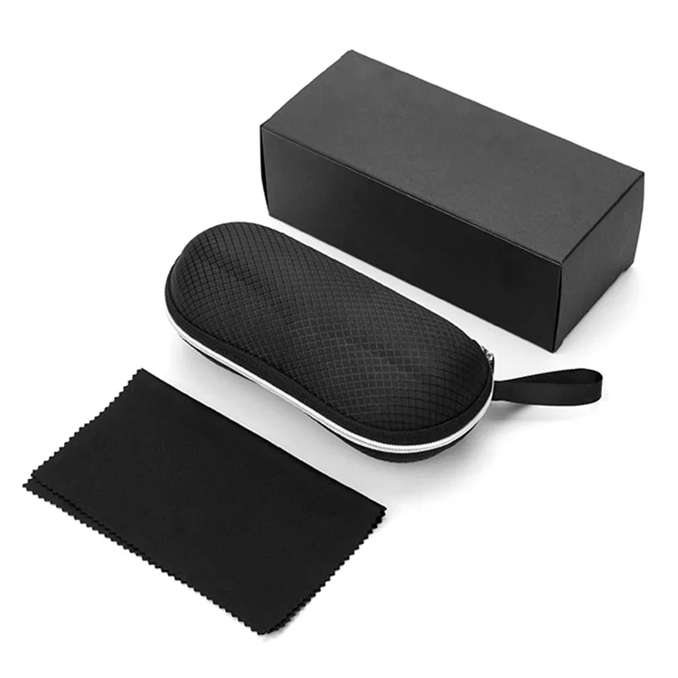2023 Packing Box Custom Logo Pouch Cleaning Clothes Packaging Bag Sunglasses Case Black Optical Glasses Box