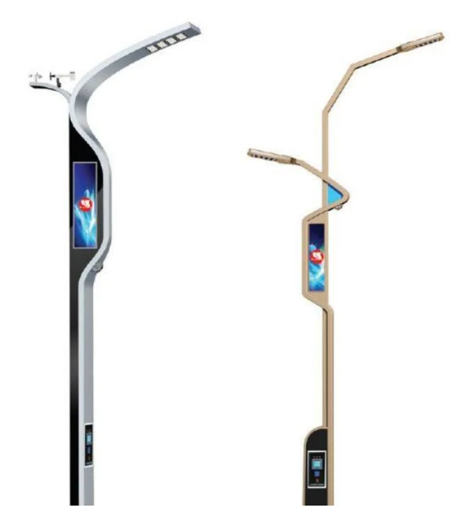 Light Pole With Cctv For Outdoor In Smart City Integrated Smart Poles Hot Point Base Station ADV Player