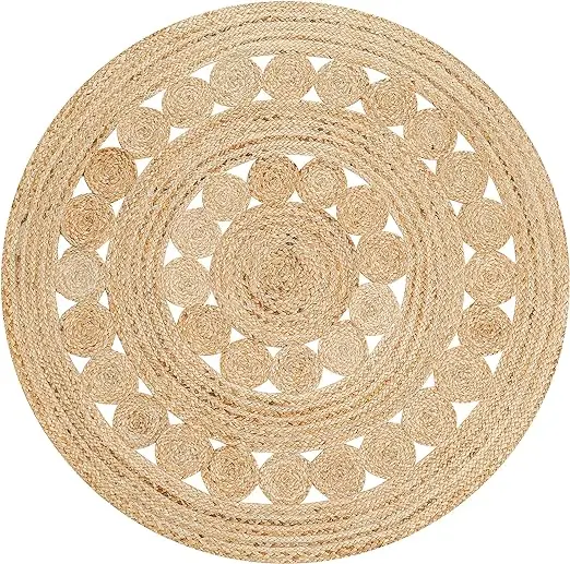 Manufacture Of Jute Rugs Latest Handmade Round Shape Carpet Stylish Jute Rugs For Home Decoration