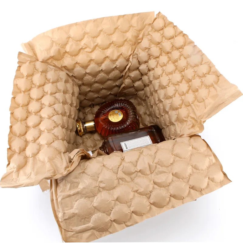 Biodegradable E-Commerce Protection Kraft Paper Air Bubble Film Inflatable Cushion Packing Paper Air Bubble Paper