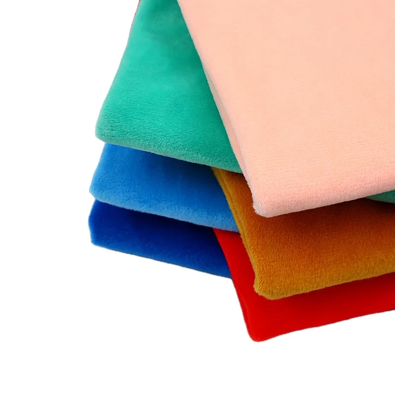 ETong Factory Knitted Super Soft Velvet Fabric 1.5mm Pile Height 180gsm Minky Fabric for Neck Pillow Toys Fabric