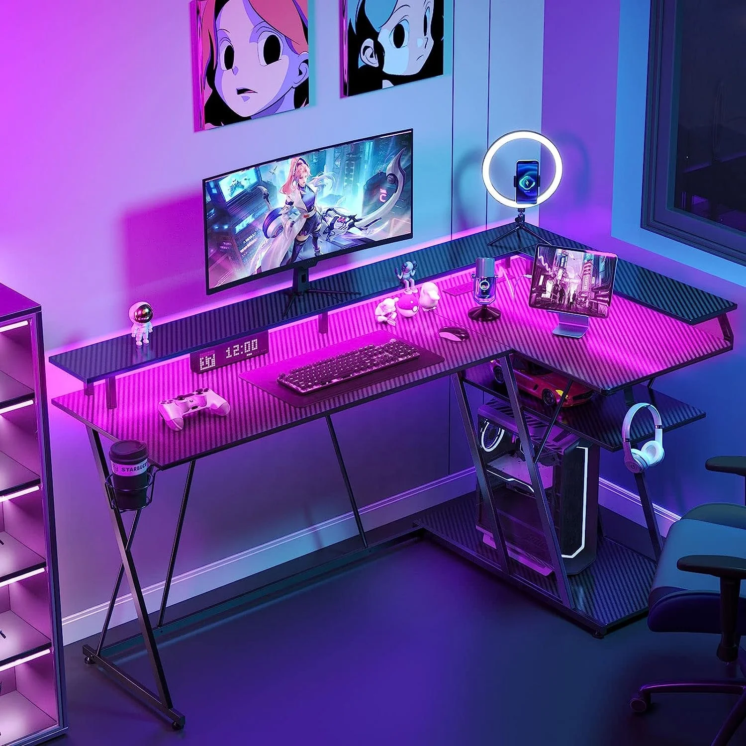 L shape Computer Desk L-Shaped Corner Desk Home Office Workstation Gaming Desk