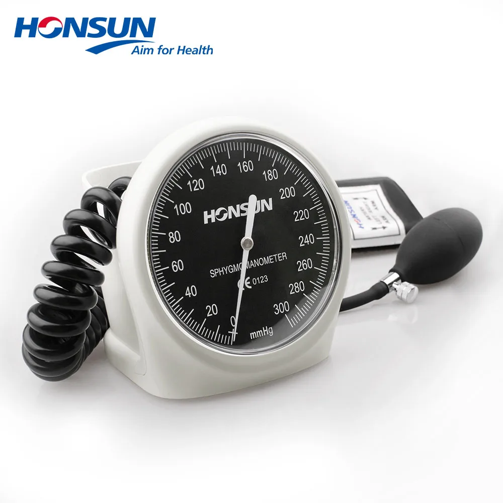 HONSUN HS-60E Wall Mounted Gauge Aneroid Sphygmomanometer Manual Blood Pressure Monitor with Adult Black Cuff