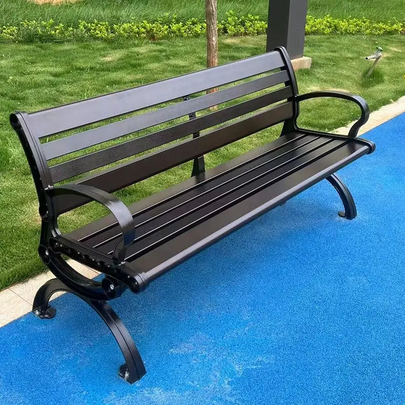 Luxury garden furniture rustic outdoor commercial park bench seat wood plastic composite public chair bench with or without back