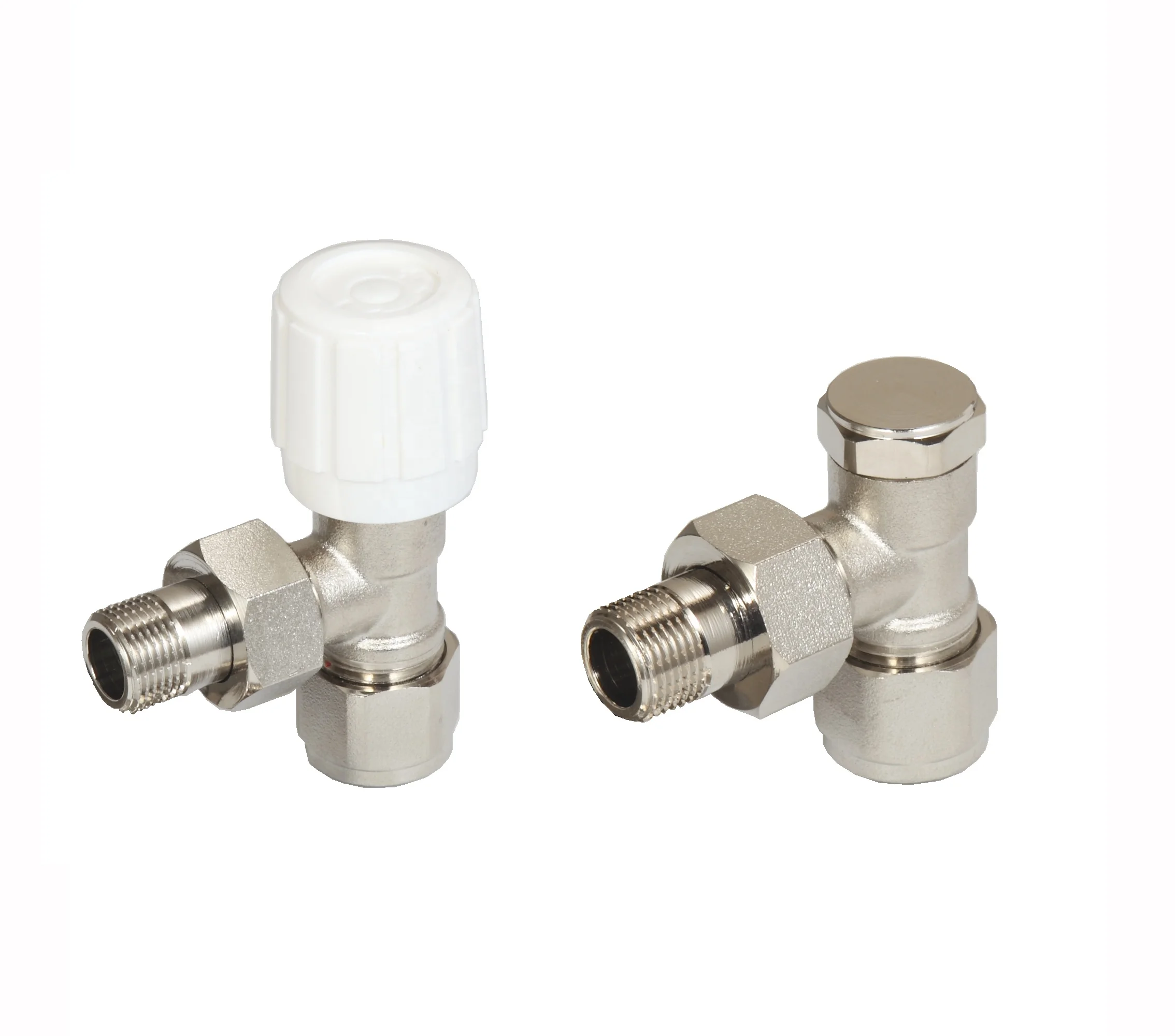 High Quality HVAC System Brass Nickel Plated  Manual Radiator  Valve Kit