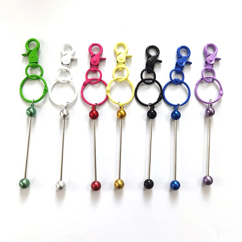 Personalized Metal aluminum stainless steel Beaded Charms Decor handbag DIY Bar Keychains