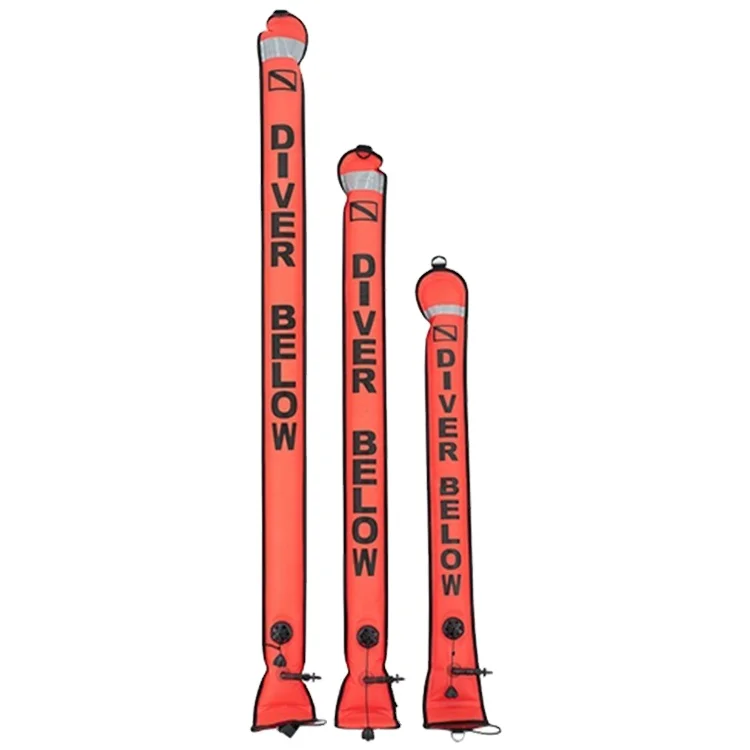 Custom Diving SMB 4ft/5ft/6ft SMB Surface Marker Buoy with oral inflator with OPRV