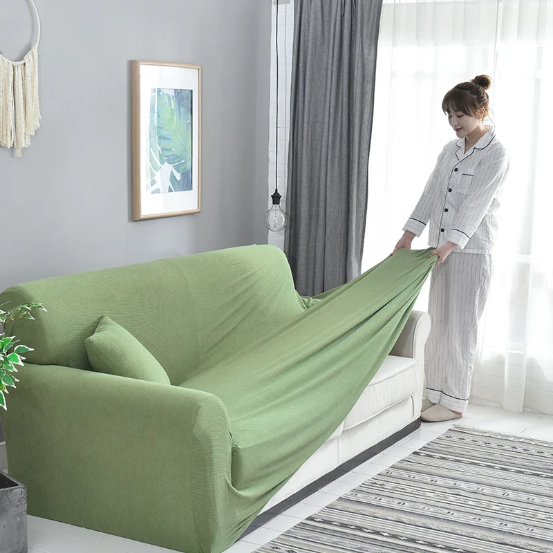 Latest Corduroy For 1 2 3 4 Seat Knitted Stretch Fabric Solid Color Multi-color Series Sofa Cover