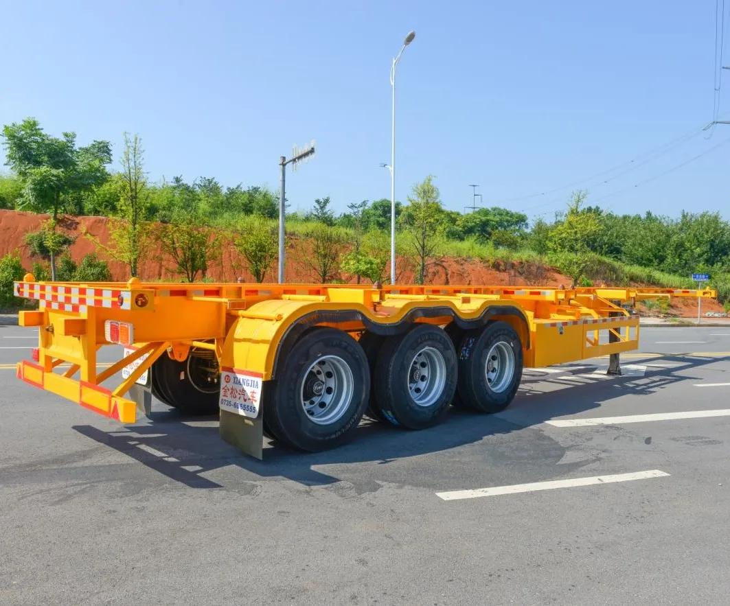 Tractor Trailers 3 Axle 40ft 20ft Container Chassis Skeleton Truck Semi Trailer