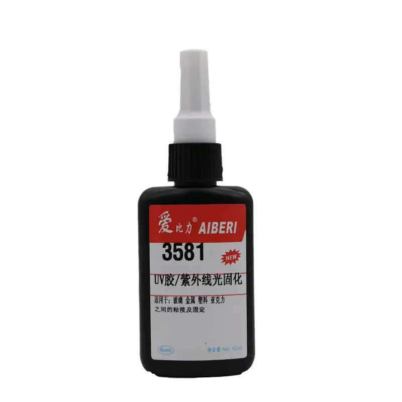 3581 UV Curing Liquid Glue Adhesive for Glass Metal Plastic PMMA ABS PC Bonding