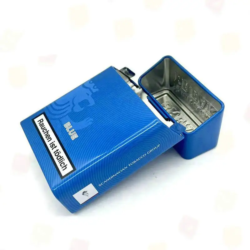 Custom Printing Hinged Cigarette Tin Box Cover for Tobacco Paper Box Packaging Factory Cost