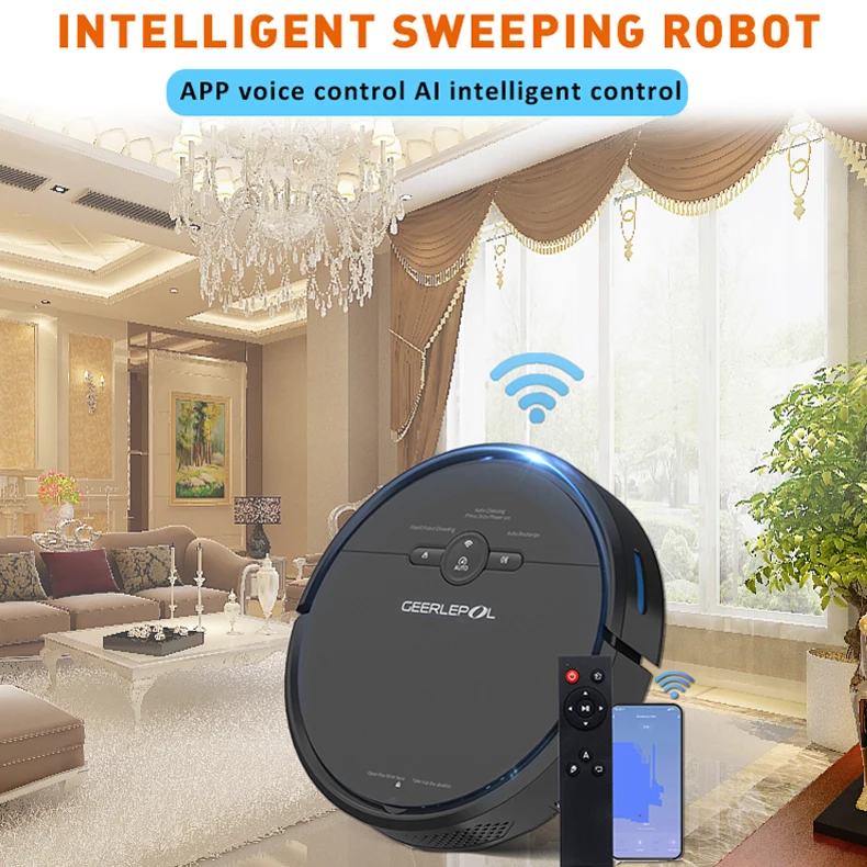 Robot Vacuum Cleaner with  APP Voice Remote Control Automatic Self-Charging Scheduled Cleaning Ideal for Pet Hair Hard Floor