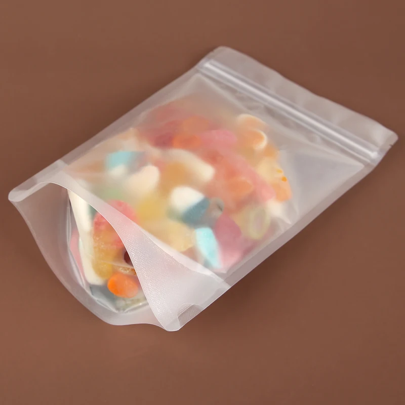 stock Matte finish Poly Flat Clear Cookie Candy Packaging Bags Heat Seal Baking Plastic Packaging Pouch for Food Snack Package