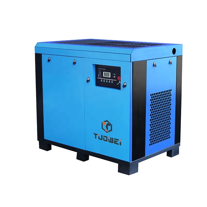22 kW 30 Hp 7 8 10 12 Bar Industrial Stationary Spiral Rotary Screw Air Compressor For Sale