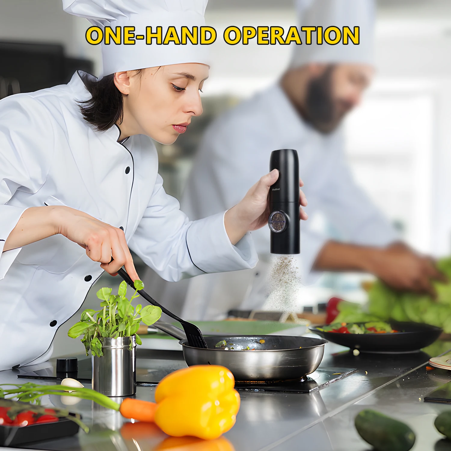 Dallfoll Electric Salt and Pepper Grinder with LED Light Rechargeable Salt Pepper Grinder with 5 Adjustable Grinding Coarseness