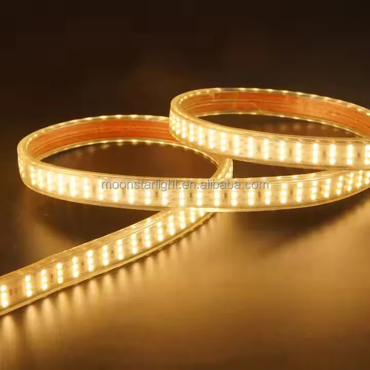 Ландшафтные уличные украшения для двора три линии SMD 2835 276 светодиоды 220 В 15 Вт гибкая светодиодная веревочная лента