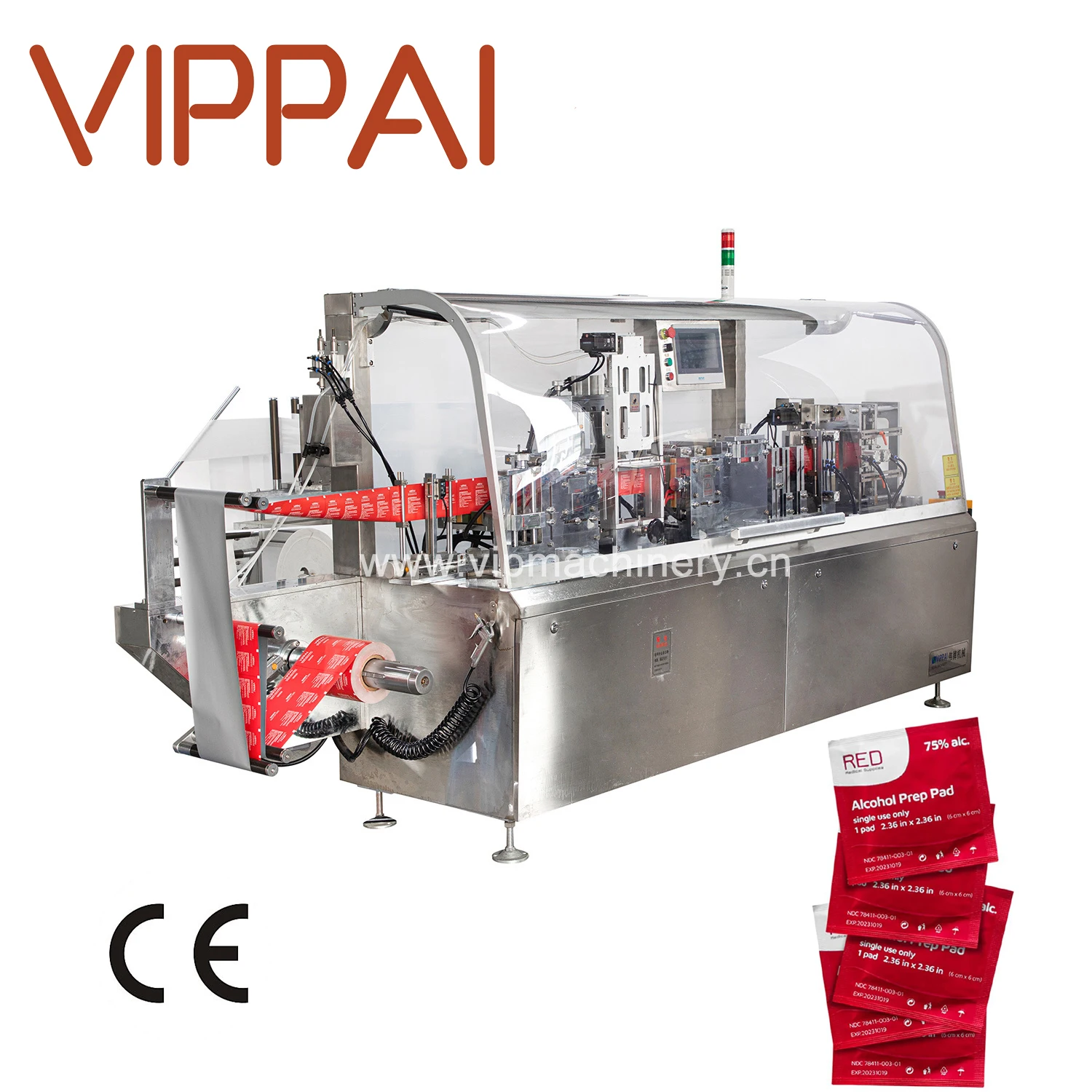 VIPPAI Full Automatic Packaging Machine Wet Wipes Sachets Making Machine for Restaurants