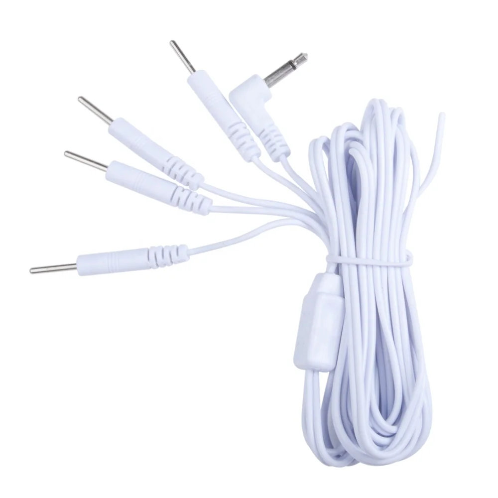 Replacement TENS Electrode Leads Wires/Cables with Standard 2.0 mm Pins Connectors TENS Lead Wires PVC Copper Foil Adapter Cable