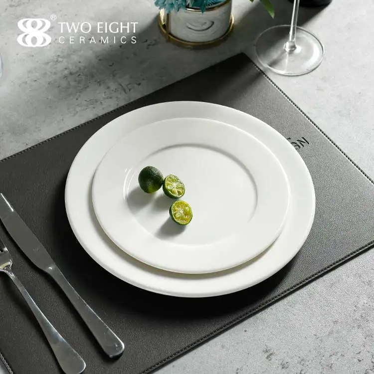 Wholesale Cheap Hotel Ceramic Plate For Restaurant Porcelain Dinner Plate Dishes Set China Ceramic Dinnerware Plate Set
