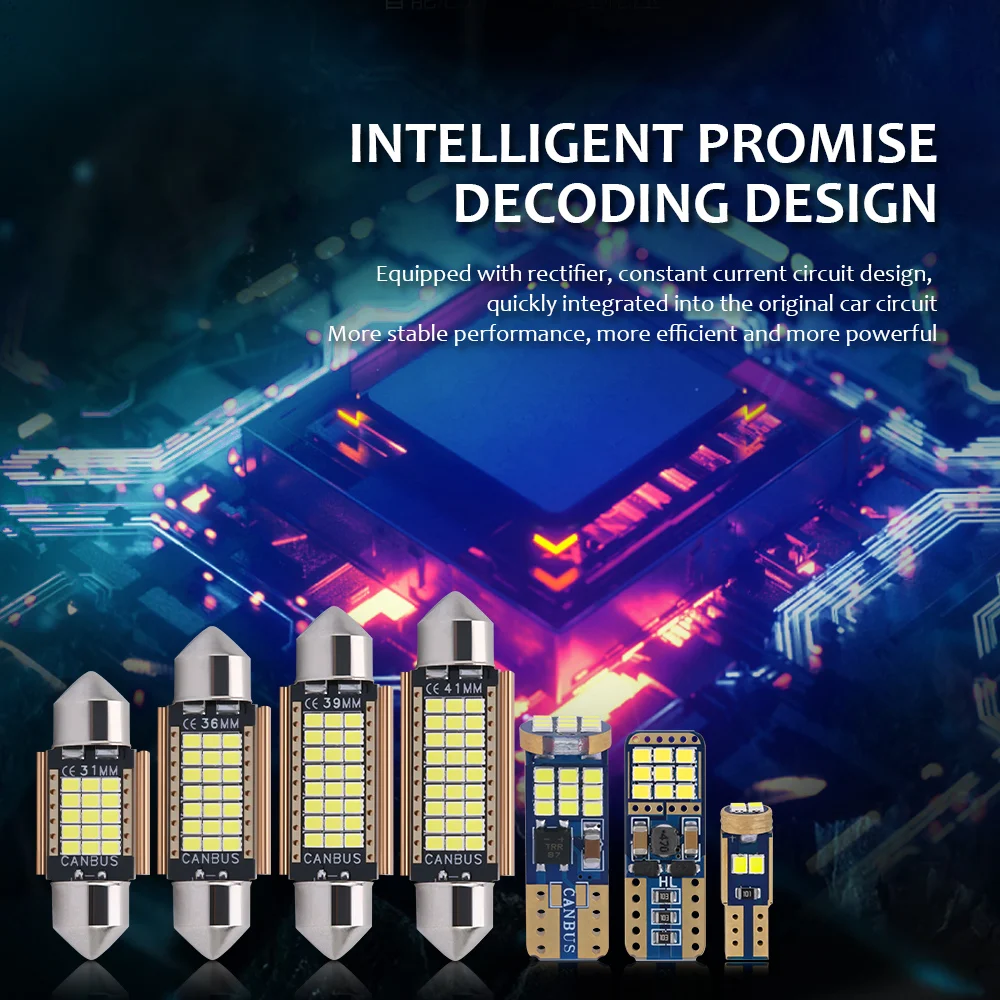 HAIZG the latest t10 led light 4014 led canbus 100% waterproof festoon light