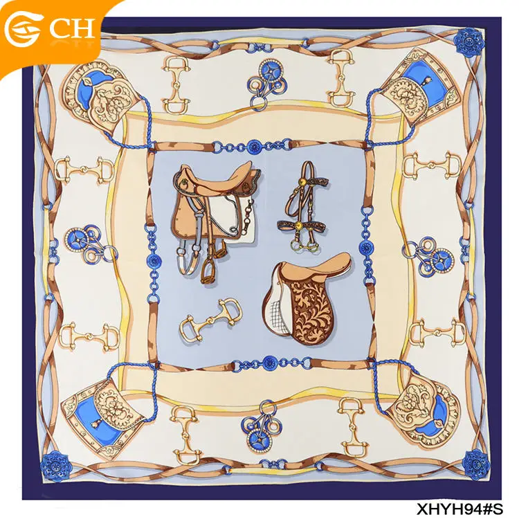 Custom Luxury Printing Designer Scarf High Quality Fashionable Elegant Satin Scarves Custom Printed 100% Silk Scarf For Women