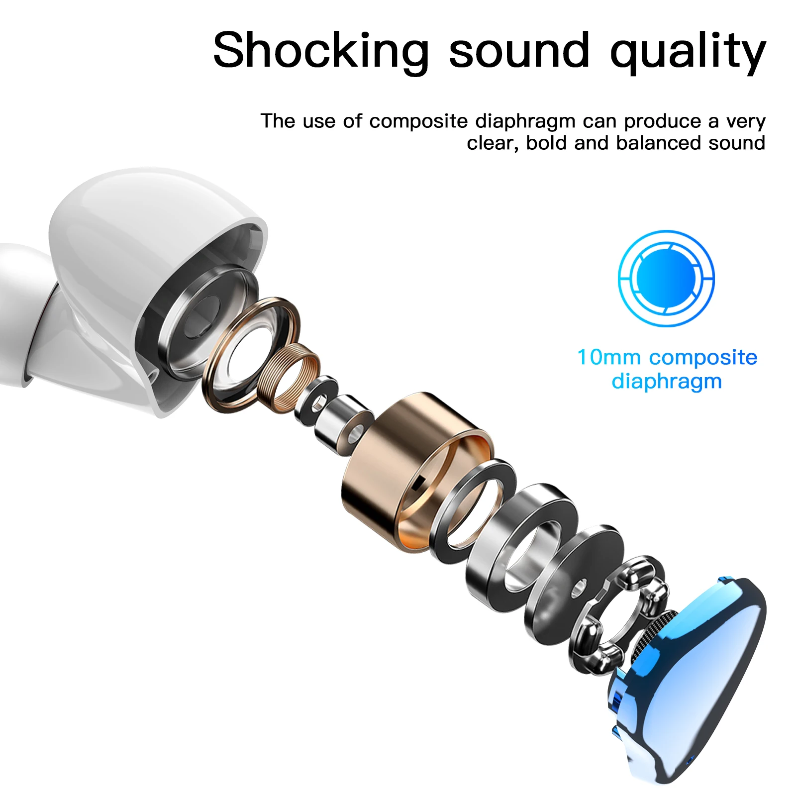 Sensitive Portable Smartphone Waterproof True Tws Wireless Sport Game Earpods Earbuds Touch Control with Charging